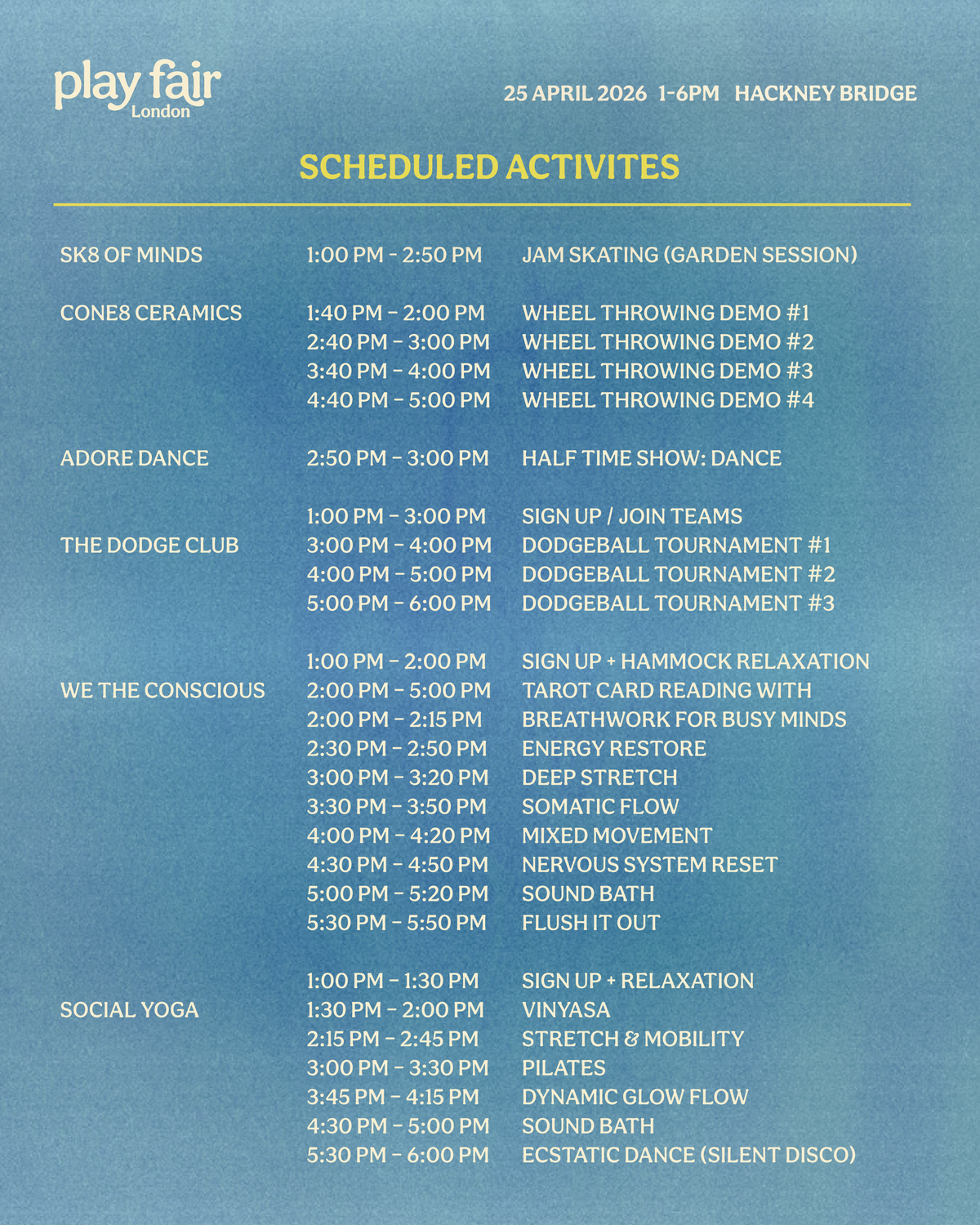 Scheduled Activities